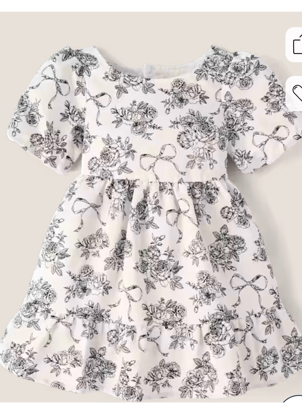 Girls Floral Heart Cut Out Satin Ruffle Dress - Petit Paris - White